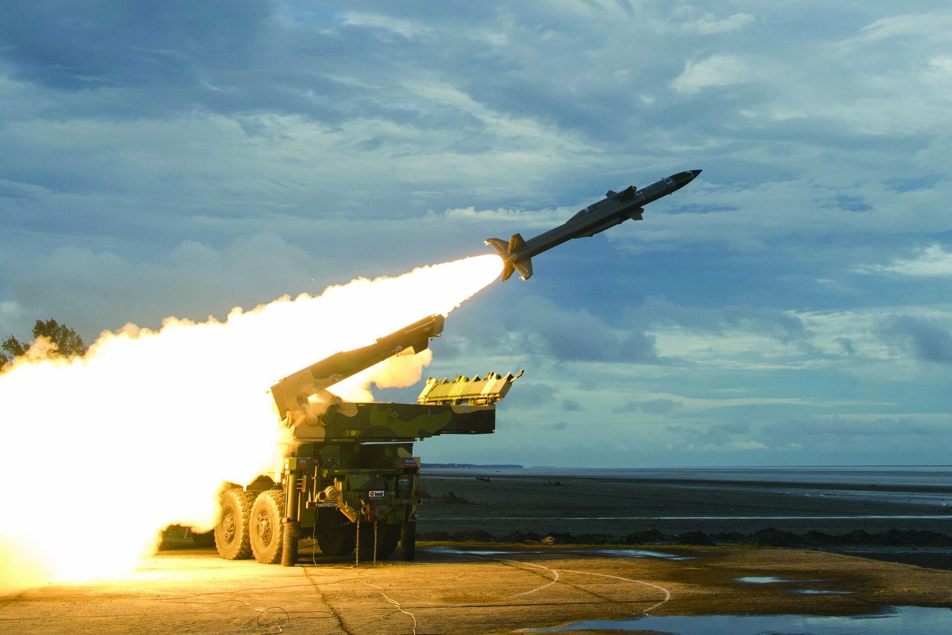 Akash Prime surface-to-air missile, part of India's indigenous air defence layers