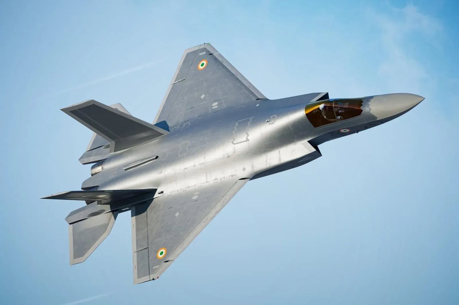AMCA Fighter Jet stealth aircraft render showing India's fifth-generation fighter