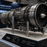 Digital illustration of a 120 kN class engine concept for India's AMCA Mk2 stealth fighter