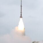 Kusha missile lifting off during its maiden flight test from APJ Abdul Kalam Island