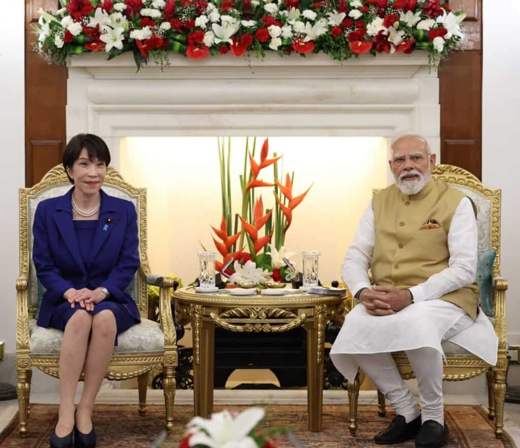 PM Modi and Japanese PM Sanae Takaichi at the 16th India Japan Annual Summit in New Delhi