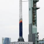 Skyroot Vikram-1 rocket on the launch pad at Satish Dhawan Space Centre ahead of India's first private orbital launch